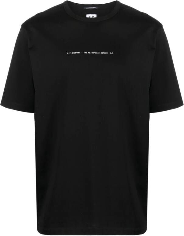 C.P. Company Retro Print Zwart Metropolis T-shirt Black Heren