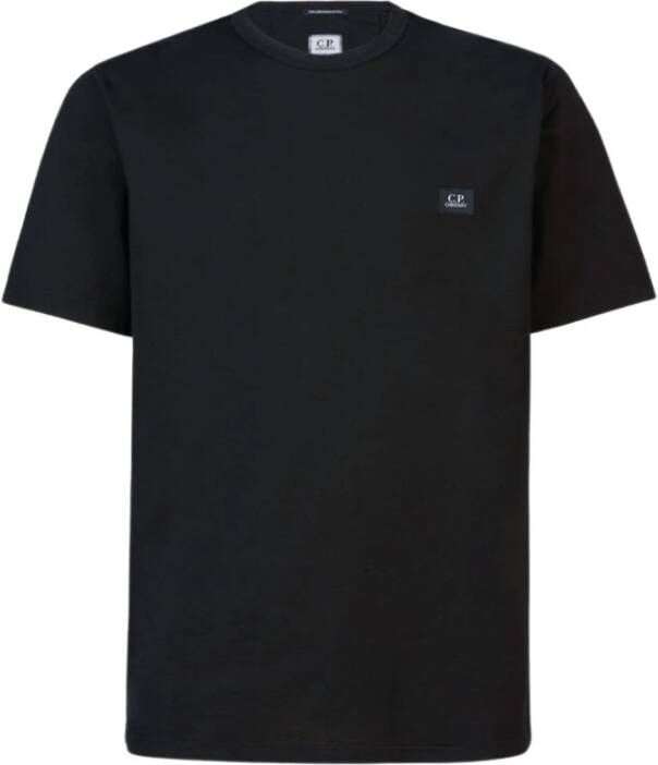 C.P. Company Garment Dyed T-shirt met ronde hals en korte mouwen Black Heren