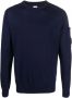 C.P. Company Marino Katoenen Gebreide Ronde Hals Trui Blauw Heren - Thumbnail 1