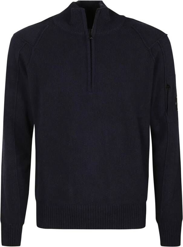 C.P. Company Blauwe Wolmix Heren Trui Blue Heren