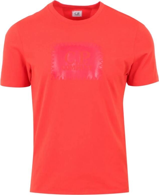 C.P. Company Verhoog je dagelijkse outfit met dit tonale logo T-shirt Rood Heren