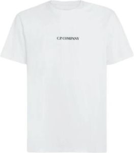 C.P. Company Vervaagd Logo T-shirt L Wit Heren
