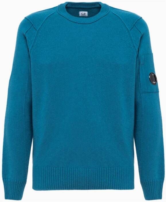 C.P. Company Warme en stijlvolle sweatshirt met raglanmouwen en geribbelde details Blauw Heren