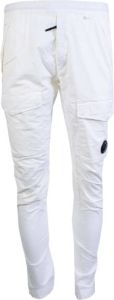 C.P. Company White Cotton Cargo Pants Wit Heren