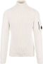 C.P. Company Witte Geribbelde Coltrui met Lensdetail White Heren - Thumbnail 1