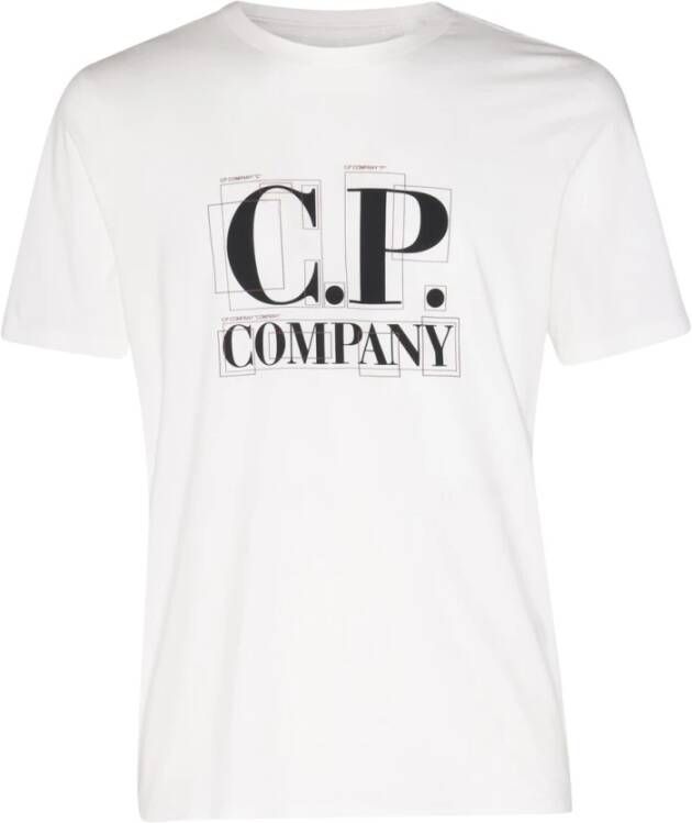 C.P. Company Witte katoenen T-shirts voor heren White Heren