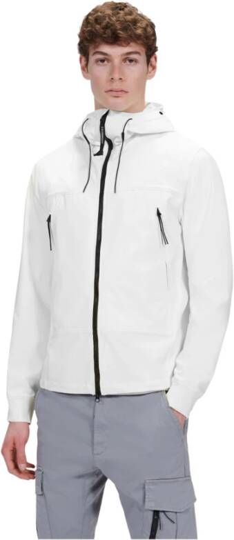 C.P. Company Witte Shell Goggle Zip-Through Sweatshirt voor Heren White Heren