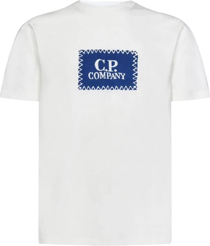 C.P. Company Witte Ss23 Katoenen Jersey Hoodie met Lanvin Logo White Heren