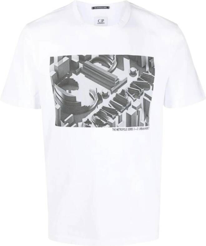 C.P. Company Witte T-shirt met Grafische Print en Logo White Heren
