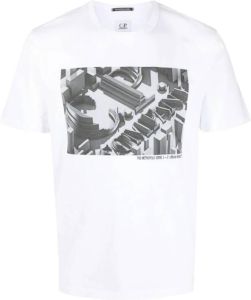 C.P. Company Witte T-shirt met Grafische Print en Logo Wit Heren