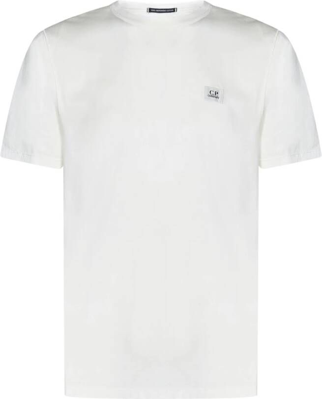 C.P. Company Witte T-shirts en Polos met Logo Patch Wit Heren