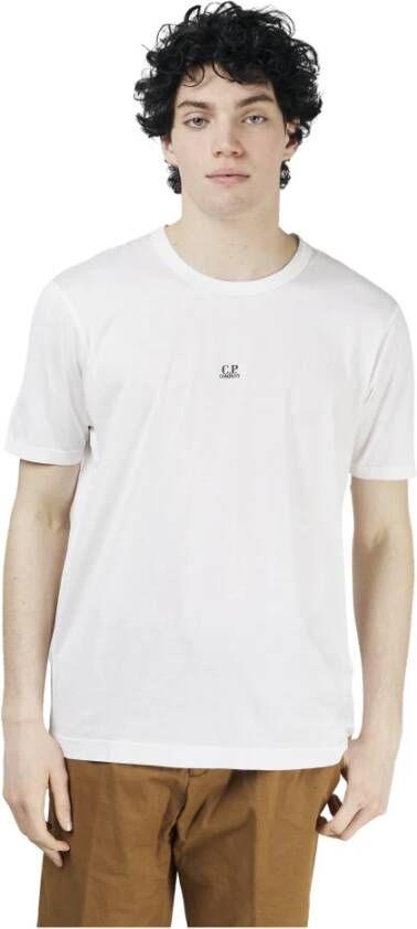 C.P. Company Witte T-shirts en Polos met Unieke Verftechniek White Heren