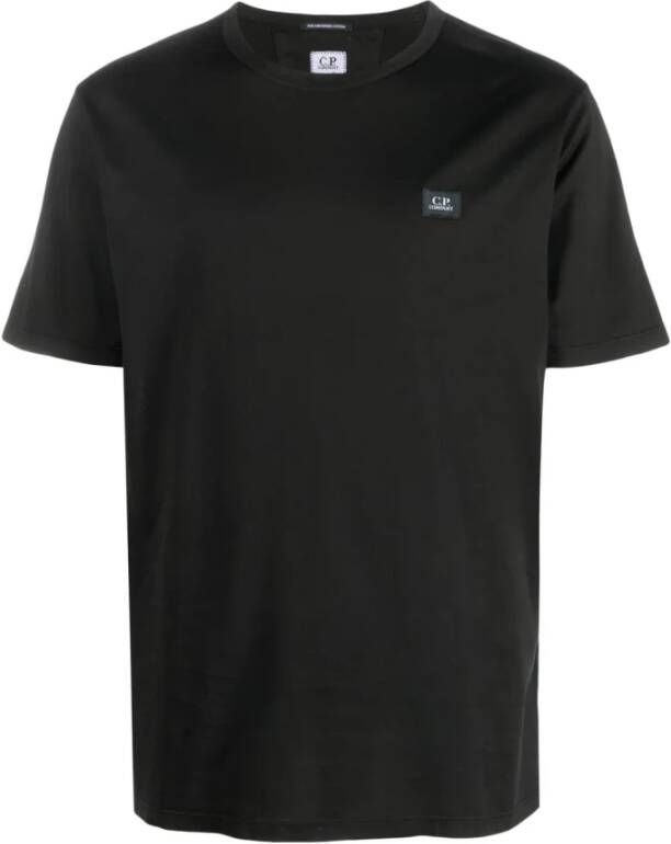 C.P. Company Garment Dyed T-shirt met ronde hals en korte mouwen Black Heren