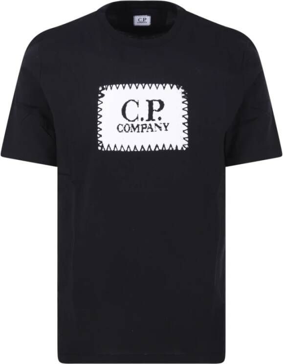 C.P. Company Zwart Logo T-Shirt voor Heren Black Heren