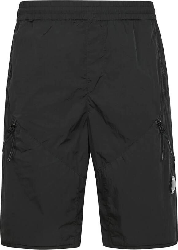 C.P. Company Zwarte Bermuda Shorts met Zijlens Detail Zwart Heren