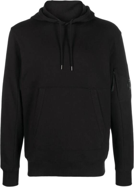 C.P. Company Katoenen sweatshirt met kangoeroezak en verstelbare capuchon Black Dames