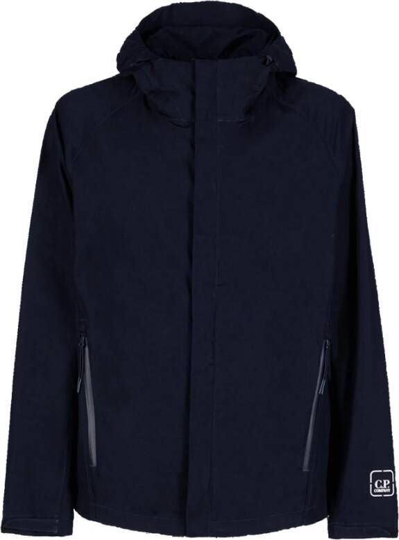 C.P. Company Zwarte Katoenen Hoodie Jas voor Heren Blauw Heren