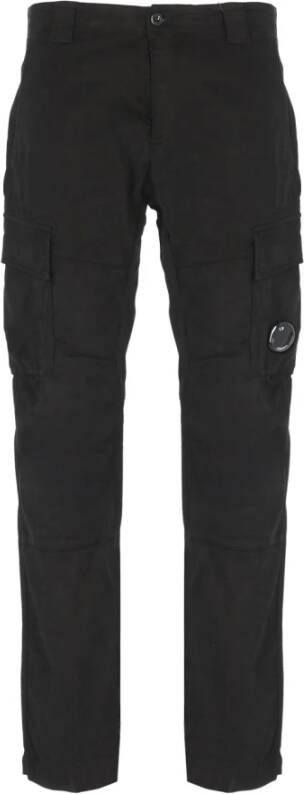 C.P. Company Zwarte Katoenen Tapered Broek met Unieke Details Zwart Heren