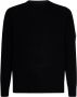 C.P. Company Zwarte Crew-neck Sweater met Geribbeld Werk en Lenscompartiment Zwart Heren - Thumbnail 1