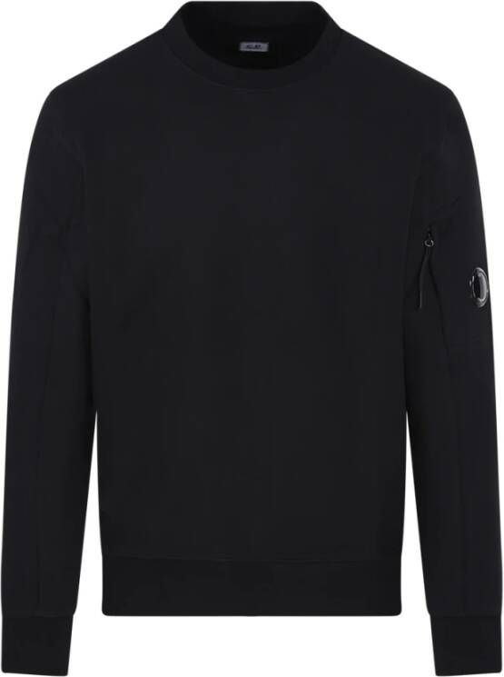 C.P. Company Sweatshirt met ronde hals en CP Company Lens-detail Black Heren