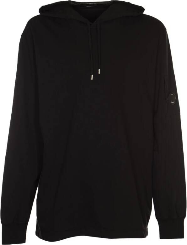 C.P. Company Zwarte lichte fleece hoodie voor heren Zwart Heren