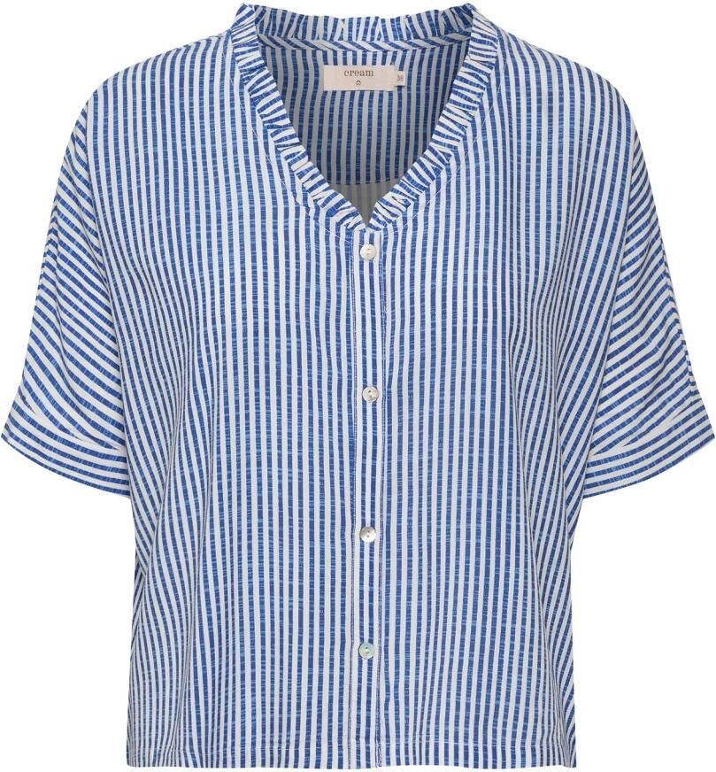 Cream Blauwe Milkboy Korte Mouw Blouse Blue Dames - Foto 2