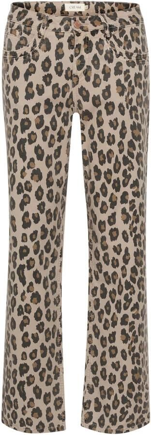 Cream regular jeans CRLeona met panterprint bruin zand - Foto 4