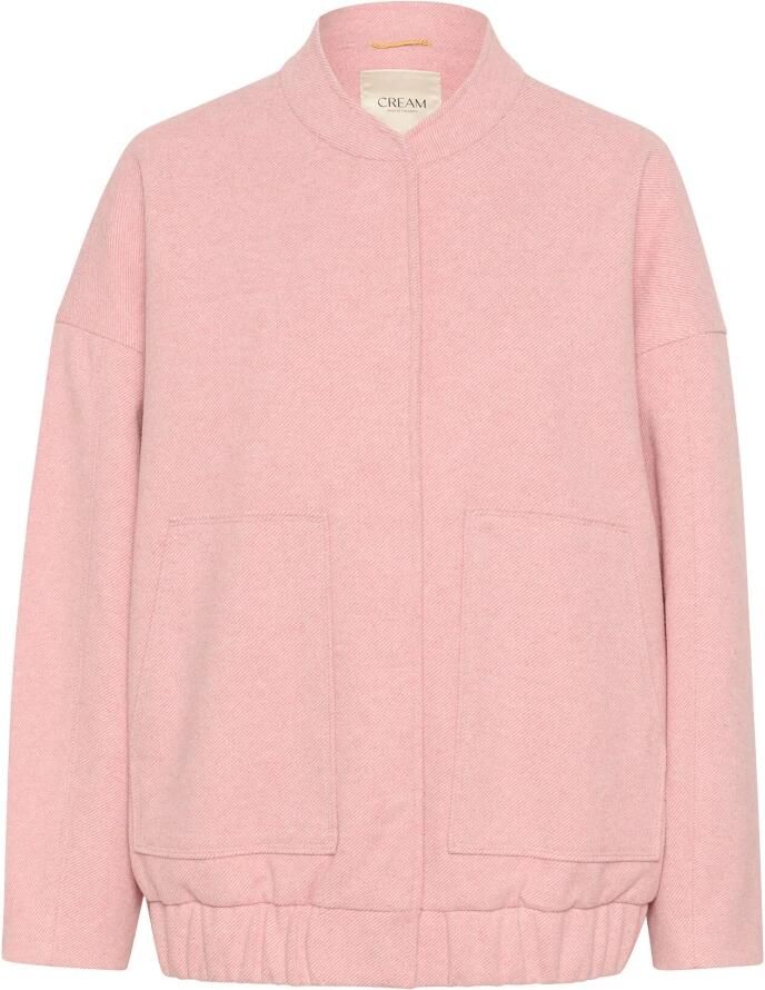 Cream Oversized Bomberjack met Zakken Pink Dames
