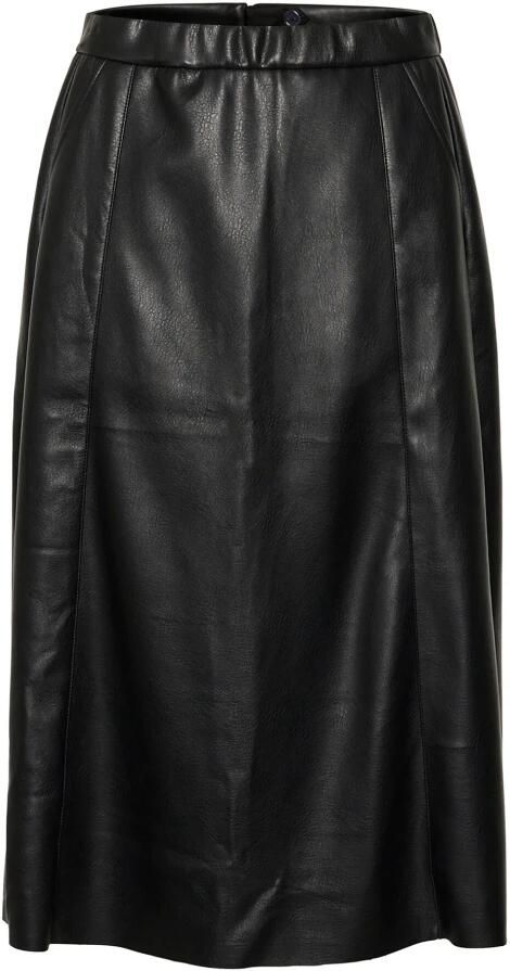 Cream Pitch Black Midi Rok A-lijn Stijl Black Dames