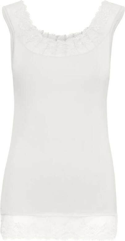 Cream Mouwloze Top White Dames