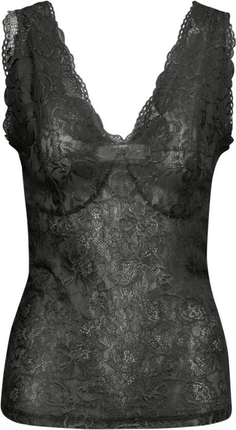 Cream Glaze Long Top Zwart Dames