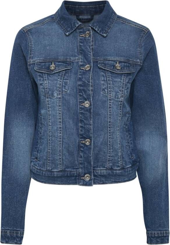 Cream Denim Jacket Rich Blue Lisa Blue Dames