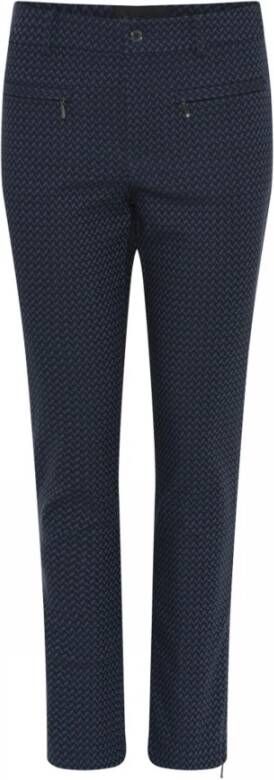 C.Ro Blauw patroon 7 8 rits jacquard broek Blauw Dames