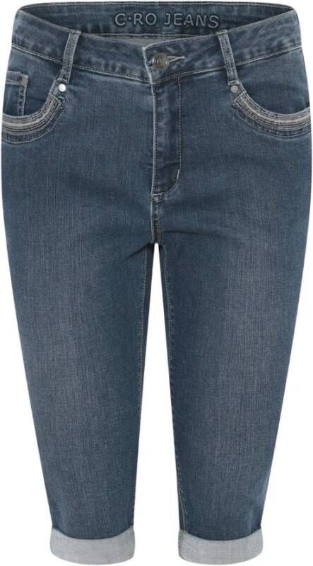 C.Ro Capri Denim Shorts Knickers 6306 692 Blauw Dames