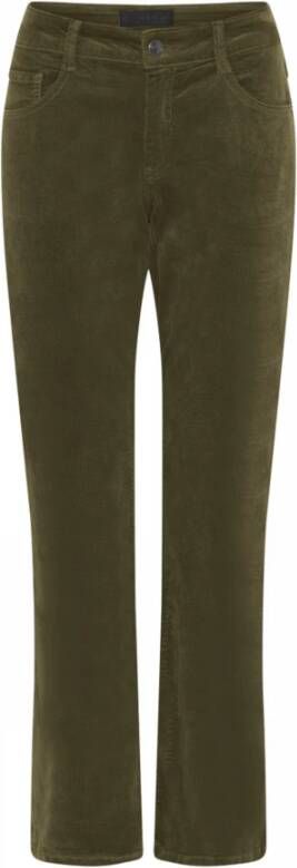 C.Ro Emma Corduroy Broek Dark Army Bruin Dames