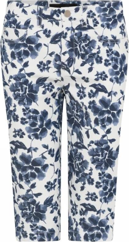 C.Ro Bloemenprint Casual Shorts Blue Dames