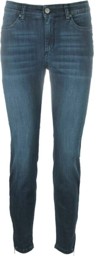 C.Ro Navy Skinny Jeans Mid Taille Casual Blue Dames