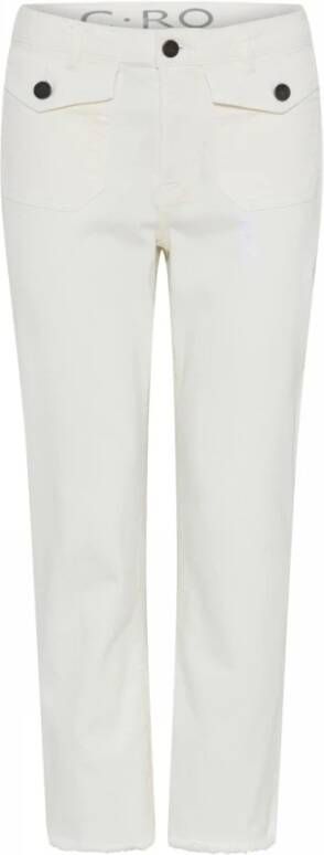 C.Ro Slim-fit broek White Dames