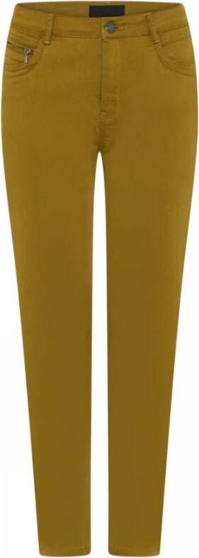 C.Ro Straight Trousers Yellow Dames