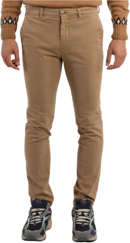 Cruna Slim-fit Trousers Bruin Heren