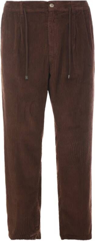 Cruna Slim-fit Trousers Bruin Heren
