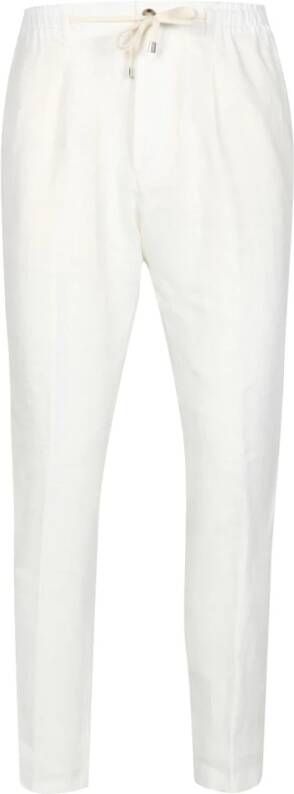 Cruna Straight Trousers White Heren