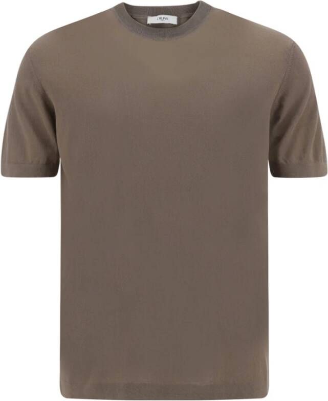 Cruna Monochrome Katoenen T-Shirt Beige Heren