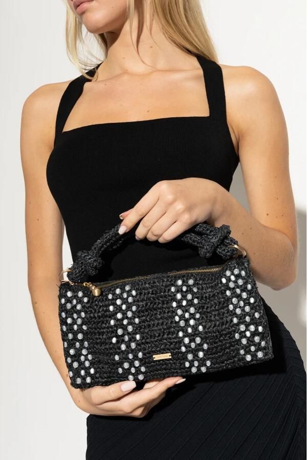 Cult Gaia Hobo bags Hera Nano Shoulder Bag Raffia Black in zwart - Foto 5