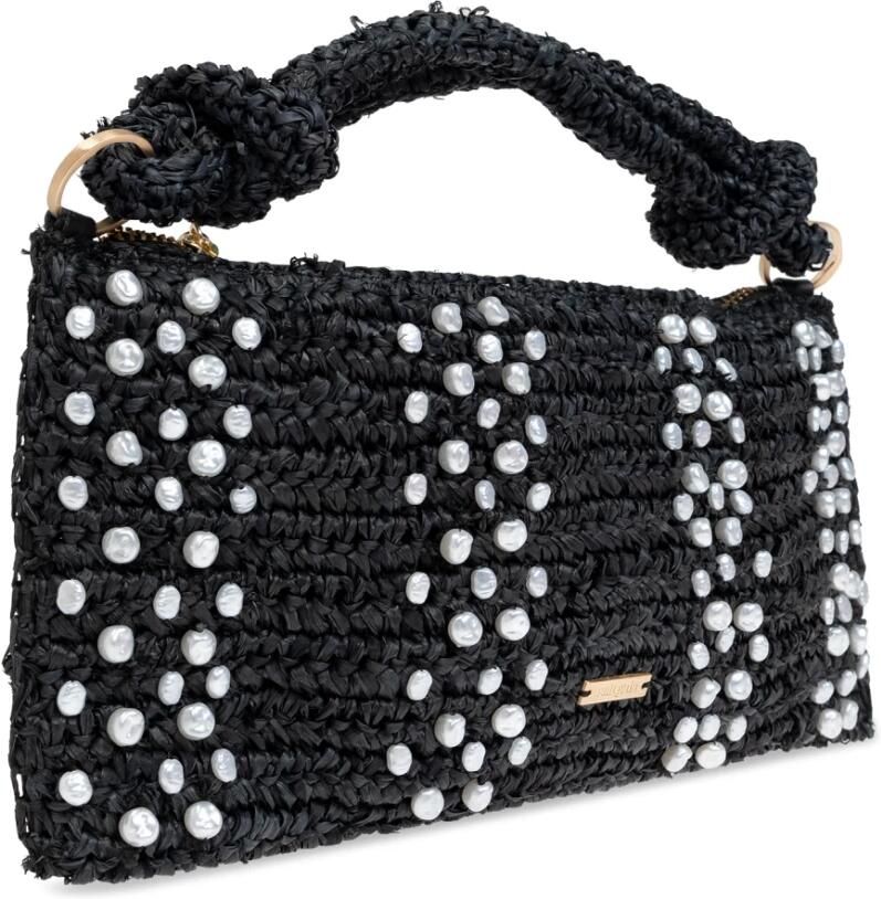 Cult Gaia Hobo bags Hera Nano Shoulder Bag Raffia Black in zwart - Foto 3