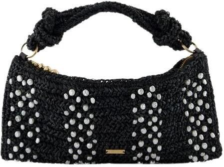 Cult Gaia Hobo bags Hera Nano Shoulder Bag Raffia Black in zwart - Foto 9