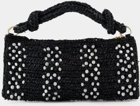 Cult Gaia Hobo bags Hera Nano Shoulder Bag Raffia Black in zwart - Foto 8