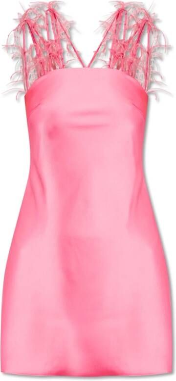 Cult Gaia Roze Veren Mini Jurk Pink Dames