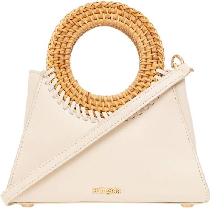 Cult Gaia Chiara Mini Crossbody Bag in White Leather Wit Dames