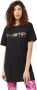 Custo Barcelona Zwart Katoenen Oversized T-shirt met Voorkant Print Black Dames - Thumbnail 1